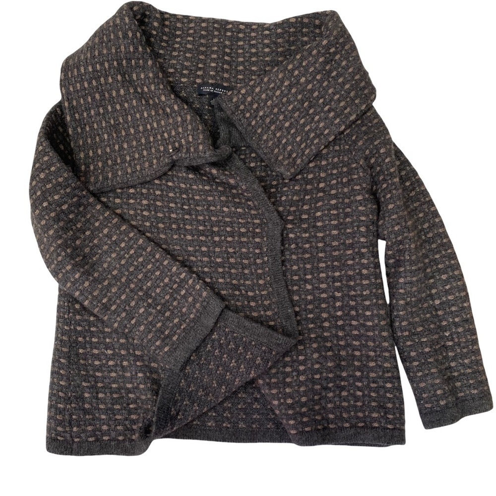 Banana Republic Italian Yarn Basket Weave Knit Shawl Neck Jacket Sz Med